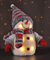 Schneemann mit Schal und Bommelmütze 26cm hoch 6 warmweiße LED 76180 innen