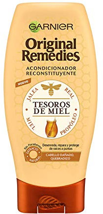 Garnier Acondicionador Reconstituyente con Tesoros de Miel - 1 unidad, Negro, 250 ml (Paquete de 1)