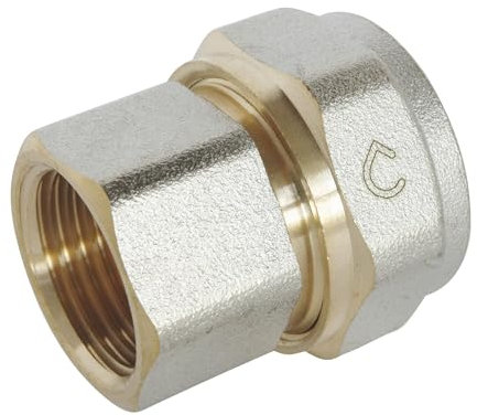 SOMATHERM FOR YOU, Raccord droit à visser pour tube multicouche Ø20 Femelle 15/21 - Installation facile sans outil, étanchéité optimale, démontable, compatible eau chaude/froide, pression max 10 bars