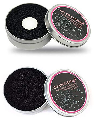 2Pcs Color Removal Sponge Makeup Brush Quick Cleaner Sponge Make Up Cleaning Box for Home Office Travel