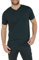 DANISH ENDURANCE Camiseta de Algodón Orgánico para Hombre de Manga Corta, Cuello Redondo o en V…, Cuello en Pico - Negro, M