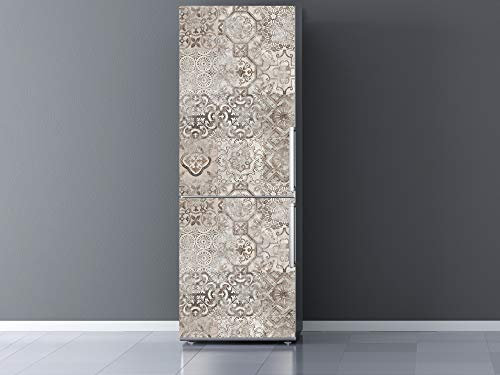 Oedim Vinilo Frigorífico Diseño Imitación Cerámica Vintage | 185x60cm | Adhesivo Resistente | Pegatina Adhesiva Decorativa de Diseño Elegante
