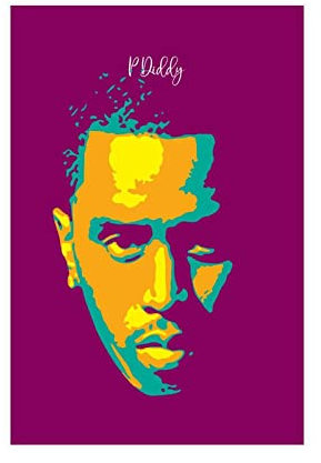 Hiphop Rapper Puff Daddy Kunstdrucke Poster Ästhetische 3 Leinwandposter Wandkunst Dekor Druckbild Gemälde für Wohnzimmer Schlafzimmer Dekoration Unframe Stil 40 x 60 cm