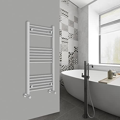 Warmehaus Modern Bathroom Heated Towel Rail Ladder Radiator 1000x500mm Straight for Bathroom Kitchen Chrome