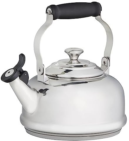 Le Creuset Pfeifender Teekessel mit Metall-Finish, 1,7 qt, Edelstahl