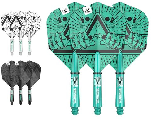 Target Darts Rob Cross Ink Design No.6 Dartflüge & Kurz (34mm) Schäfte Vorbauten - 3er Pack
