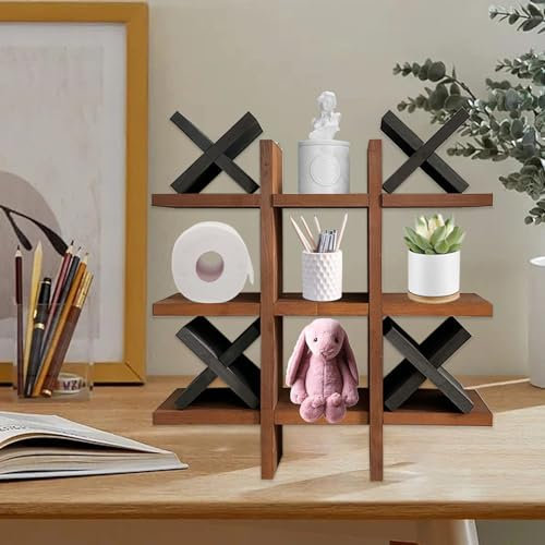 kyaoayo Toilettenpapier Aufbewahrung, Toilettenpapierhalter Holz, Badregal, Bad Accessoires, Toilettenpapier Aufbewahrung Wand,DREI Gewinnt -Stil, Holz-Landhausstil, für Badezimmer,Küche Wohnzimmer.
