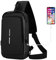 WS WorlsTrend Herren Damen Schulter Rucksack - Schulter Umhängetasche mit USB - Anti-Diebstahl Umhängetasche - Praktischer Wasserdichter Rucksack für Arbeit - Reisen - Sport - Motorrad - Büro.