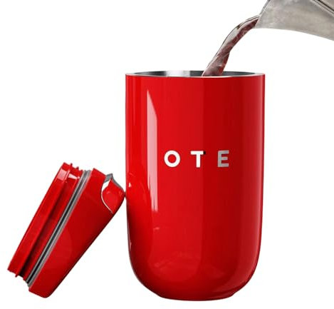 OTE Coffee Travel Mug, Double Walled Coffee Cup 350ml Vacuum Insulated Stainless Steel with Leakproof Lid, Reusable Coffee Cups, BPA-Free, Thermal Mug/to Go Cups for Hot Cold Drinks, Red