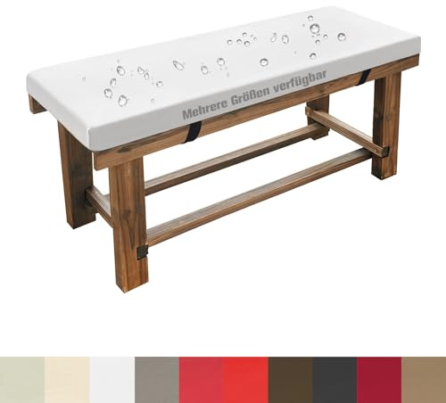 Lsjoaw Bankauflage 150X35X3CM Wasserdicht Sitzauflage Bankkissen Sitzkissen Gartenbank Auflage Schaukel Kissen für Gartenbank Schwingen Bankpolster Outdoor für Fensterbank Gartenkissen Weiß