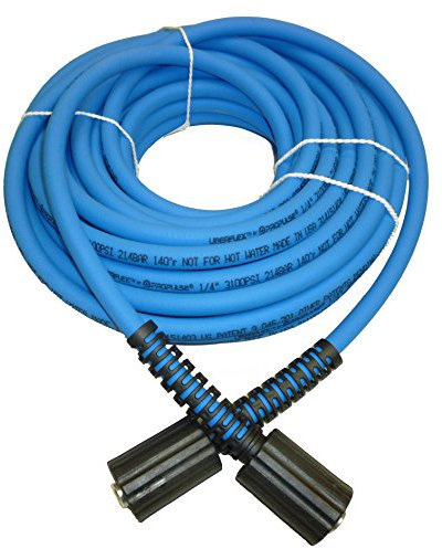 Blue UBERFLEX Kink Resistant Pressure Washer Hose 1/4 x 30' 3,100 PSI with (2) 22MM