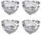 4er Set Teelichthalter aus Klarglas, verschiedene Formen, geeignet für Teelichter mit 4 cm Durchmesser (Herz)