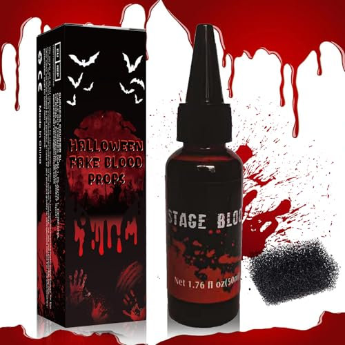 Sangue finto per Halloween, per trucco da vampiro o da zombie, per bambini e adulti, sangue finto in spray, per vestiti, pelle e viso, lavabile
