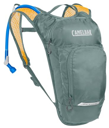 CamelBak Mini M.U.L.E. Kids Hydration Backpack for Hiking and Biking - 50oz, Stormy Sea/Mango