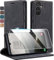 Premium Leder Flip Hülle für Samsung Galaxy A34 5G – [Inklusive kratzfestem Displayschutz] – 360° Rundum-Schutz mit Kartenfächern, Magnetverschluss & Standfunktion (Schwarz, Samsung A34 5g)