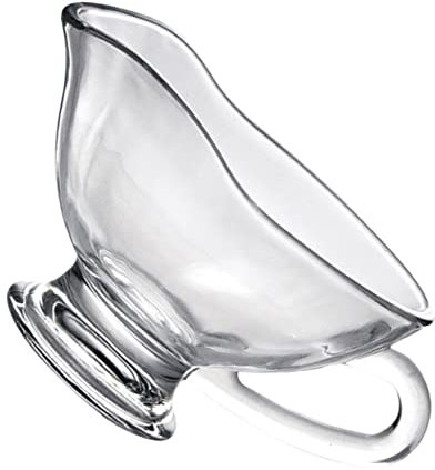 Alipis Glass Sauce Container with Saucer with Convenient Spout Gravy Boat 210ml Capacity and Ergonomic Handle Design for Kitchen and Home Use