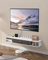 VEVOR Meuble TV flottant, 120 cm, console multimédia murale avec passe-câbles, étagère TV flottante moderne en panneaux de particules avec rangement, pour lecteur DVD, décodeur, console de jeux, blanc