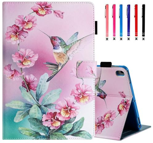 MOKASE Case for 10.2 inch iPad 9th Generation 2021 / iPad 8th Generation 2020 / iPad 7th Generation 2019, PU Leather Stand Cover with Auto Wake/Sleep & Pen Holder for iPad 10.2 inch, Hummingbird
