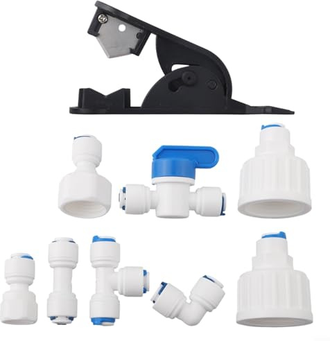 Tuyau d'alimentation en eau avec kit de connecteurs de réfrigérateur pour réfrigérateur double, raccords à connexion rapide, compatible avec systèmes RO (15 m)