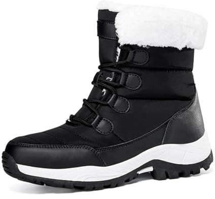 Stivali Pelosi Donna Polpaccio Largo Pelle Gamba Larga Scarpa Uomo Invernale Scarpe da Invernali Alti Neve