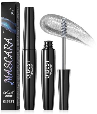Silver Glitter Mascara,Glitzer Wimperntusche | Silver Diamond Sparkle Wimperntusche Wasserfest,Langanhaltend Glanz,Lash Extension Curling Volumen Mascara