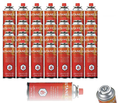 Pilot Imports BUTANE GAS BOTTLES CANISTERS FOR COOKER HEATER BBQ (Pack of 28)