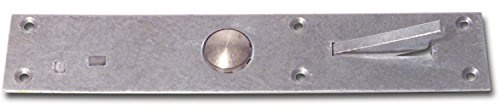 Tasterschnapper mit Messingtaster, Platte 192 x 35 mm, Stahl verzinkt | Fensterfeststeller