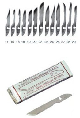 neoLab Edelstahl Skalpellklingen, Steril, Nr. 18, 12 Stück