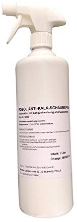 EOSOL Anti-Kalk-Schaumspray, Inhalt: 1.000 ml, gegen extreme Verschmutzungen, hochaktiv, mit Langzeitwirkung und Glanzeffekt, für Duschwände aus Echtglas, Fliesen, Glas u. Armaturen