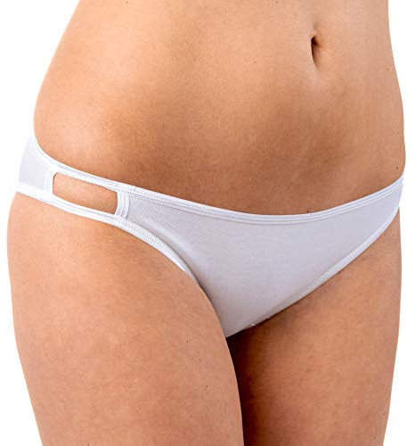 HERMKO 5040 Damen Mini-Slip (Brazilian-Style) Cotton/Elastan, Farbe:weiß, Größe:44/46 (L)