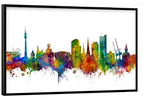 artboxONE Poster mit schwarzem Rahmen 45x30 cm Dortmund Städte Dortmund Germany Skyline - Bild Dortmund
