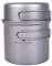iBasingo Titanium Pot Pan Set Lightweight Camping Cookware Outdoor Kitchen Bowl Dish Set Portable Cooking Kit with Folding Handle Travel Tableware Mess Kit for 1-2 People Ti2038C