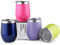Sivaphe Cups Stainless Steel Wine Tumblers Insulated Double Walled Coffee Tea Glasses with Lids for Camping Home Office Party 12OZ Set of 4 Green Purple Rose Red Navy