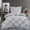 Style Heim Biber Bettwäsche 135x200 cm Flauschige Winterbettwäsche 2 Teilig 100% Baumwolle mit Reißverschluss Bettwäsche-Set Kissenbezug 80x80cm, Geometrisches Muster Geo, Schwarz Weiß
