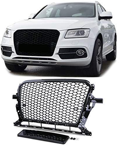 Waben Kühlergrill Sport Optik ohne Emblem Schwarz Glanz für Audi Q5 8R 12-16