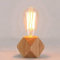 Mengjay Holz -Würfel Tischleuchte, Holz Tischlampe mit E27 Fassung, bis max.60W, Dekoleuchte für Edison retro industrial Glühbirnen,ohne Leuchtmittel für Wohnzimmer, Schlafzimmer und Büro 8 * 10cm
