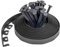 Konrado-Garden Ribbonboard 4 cm de hauteur Noir Bordure de pelouse en plastique flexible avec piquets de fixation Bordure de parterre de fleurs Flexible (30 m, Noir)