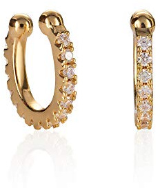 namana Ear Cuffs für Frauen, stilvolle Manschetten-Ohrringe mit Zirkonia-Edelsteinen, ein Paar falsche Ohrringe für Damen, Teenager, Mädchen ohne Ohrlöcher in Schmuckbeutel