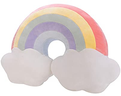 Uposao Zierkissen, Regenbogen Stern Mond Baumwolle Plüschkissen Sofa-Rückenkissen Dekokissen niedliches Kuscheltier für Kinder und Baby Kinderbett Fotografie-Requisiten-Hintergrund Hausdekoration