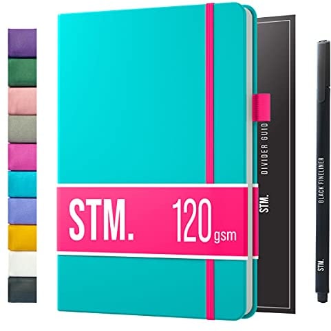 Scribbles That Matter Notizbuch A5 Dotted Bullet Journal Buch und Stift - Gepunktet Notebook A5 - Auslaufsicheres 120g dickes papier, 215 Seiten, Hardcover Bujo, Hardcover Dot Grid note book