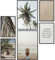 Papierschmiede® Mood Poster Set Coco Coco Beach, Gerahmte Bilder (Rahmen: Material und Farbe wählbar), Wohnzimmer Deko Wandbilder Schlafzimmer, 2x A3 und 4x A4, Palmen Strand Beige Grün