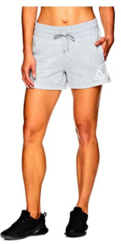 Reebok Women's 3.5 Inseam Running, Relaxing, Journey Color Block French Terry Shorts with Pockets, (as1, Alpha, s, Regular, Regular,Grey Heather,X-Large)