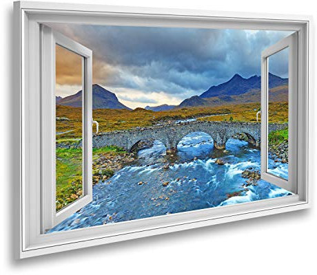 Bild auf Leinwand Fensterblick Sligachan Glen Marsco Mountain Skye Innere Hebriden in den schottischen Highlands Es ist in der Nähe des Cuillin Sagenhafter Effekt Wandbild Leinwandbild XDGC