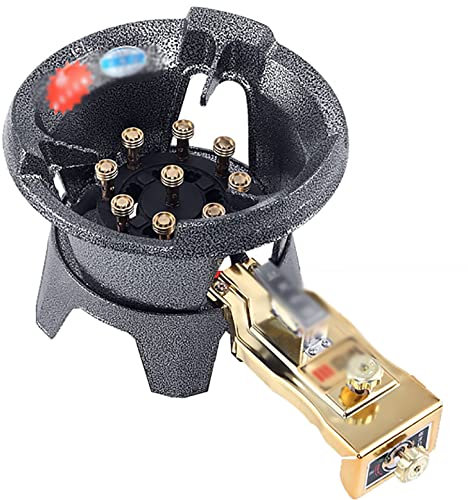 IBOWZ Tables de Cuisson à Gaz Table de Cuisson à gaz Brûleur à gaz à feu féroce à Neuf cavités,Grand Anneau de réchaud Wok en Fonte 10KW,pour Une Vie compacte,Une Cuisine,Un Camping ou Une Caravan