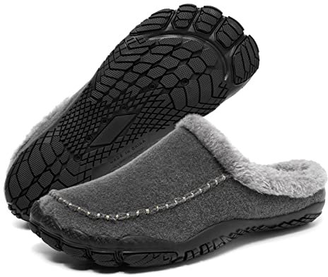 RUYI Hausschuhe Damen Herren Winter Barfußschuhe Baumwolle Pantoffeln Warme Plüsch Hausschuhe Unisex Weiche Bequeme Rutschfest Slippers für Drinnen und Draussen