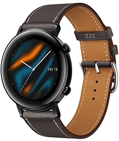 Armband für Huawei Watch GT2 42mm/GT 42mm Band, Weich PU Leder Keine Lücke Uhrenarmbänder Loop für Herren Damen Lederarmband mit Huawei Watch GT2 42mm/GT 42mm (P,GT2/GT 42mm)