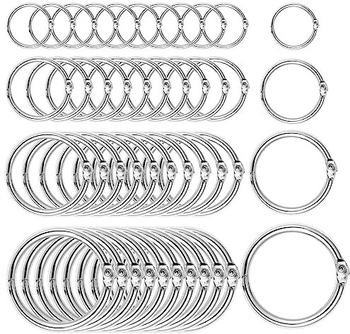 Vesaneae 15/20/25/32mm Binder Ringe, Silber Loseblatt, Metall ringbinder, Buchringe Heftringe, Loseblatt Verbinder Ringe, Verbinder Ringe, Buchbinderinge für Scrapbook Memo Fotoalbum Schlüsselringe