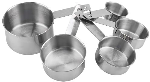 VIFERR Cucchiai Dosatori in Acciaio Inox 5 Pezzi Set di Misurini e Cucchiai Multifunzionale Cucchiaio Dosatore con Bilancia e Anelli per Misurare Solidi Liquido