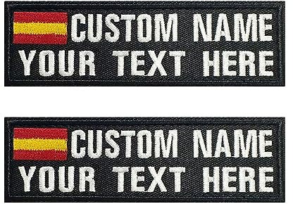 Parche personalizado con nombre, parches tácticos personalizados con bandera española, parches militares bordados con nombre para mochilas,uniformes,arneses de perro,chaquetas