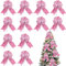 Cindeer 12 Stück Groß Weihnachtsschleifen 16 x 24 cm Weihnachtsbaum Deko Schleifen Christbaum Schleifen mit Schneemuster Weihnachten Ornamente für Weihnachtlich Adventskranz Tür Urlaub (Rosa)